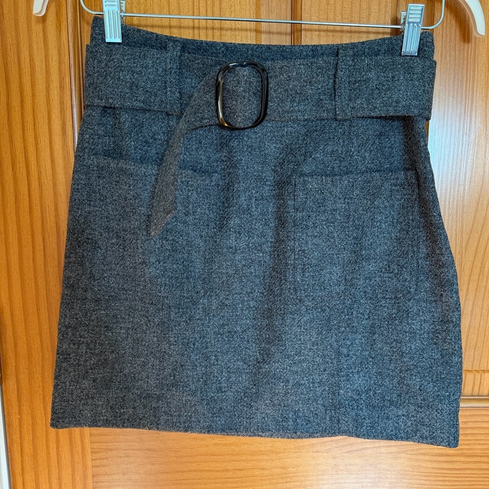 Sézane Gillie Skirt - Mottled Charcoal Grey - NWT